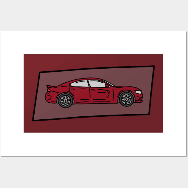 red muscle car Wall Art by fokaction